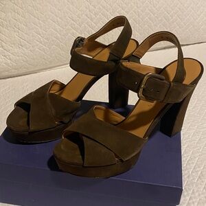 Stuart Weitzman olive Platform Heels
